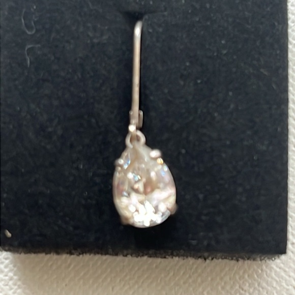 Teardrop cubic zirconia sterling lever back earrings - JCM CZ 925 - Picture 4 of 8